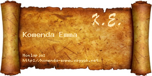 Komenda Emma névjegykártya